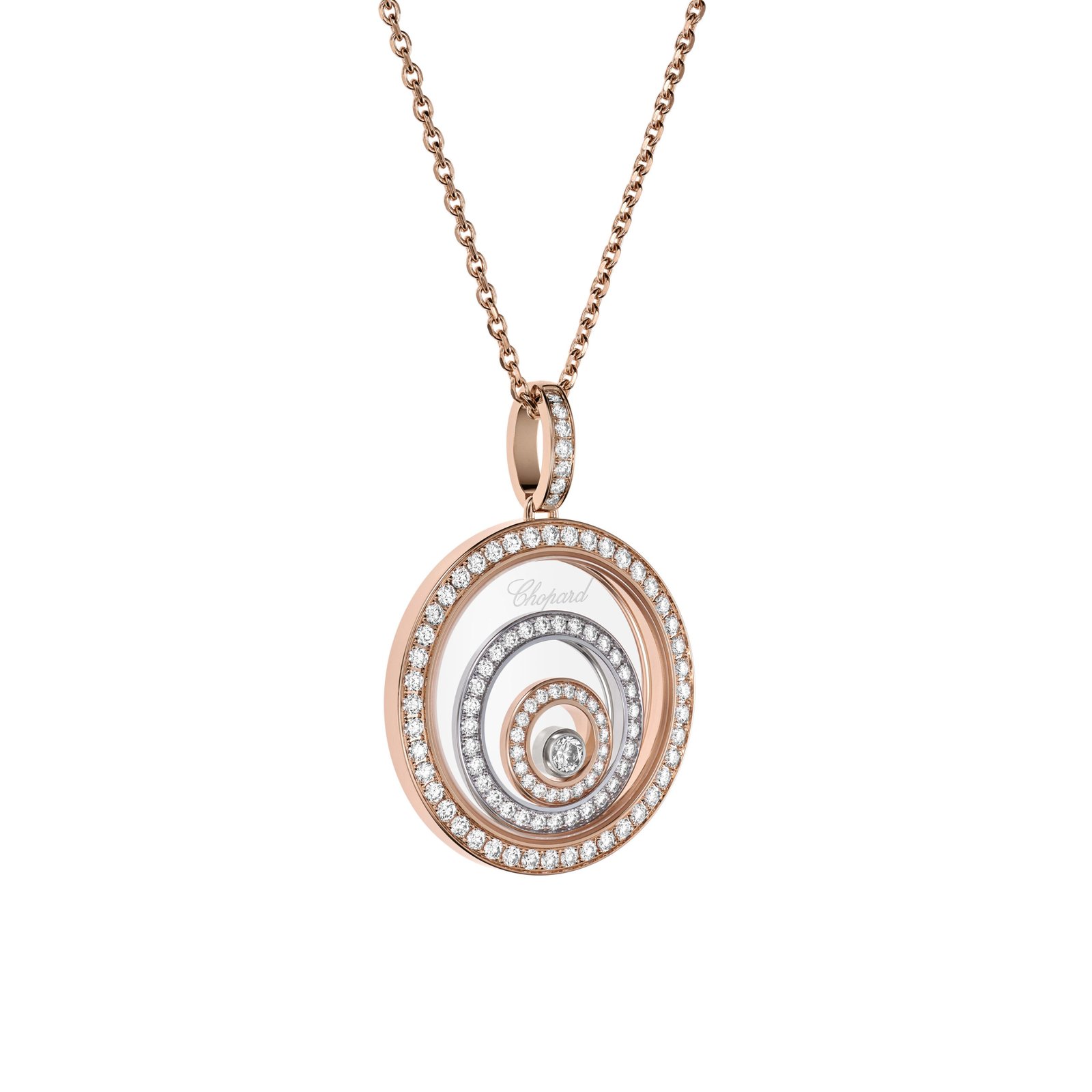 HAPPY SPIRIT PENDANT, ETHICAL ROSE GOLD, ETHICAL WHITE GOLD, DIAMONDS