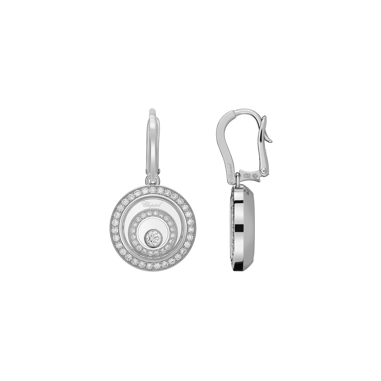 HAPPY SPIRIT EARRINGS, ETHICAL WHITE GOLD, DIAMONDS