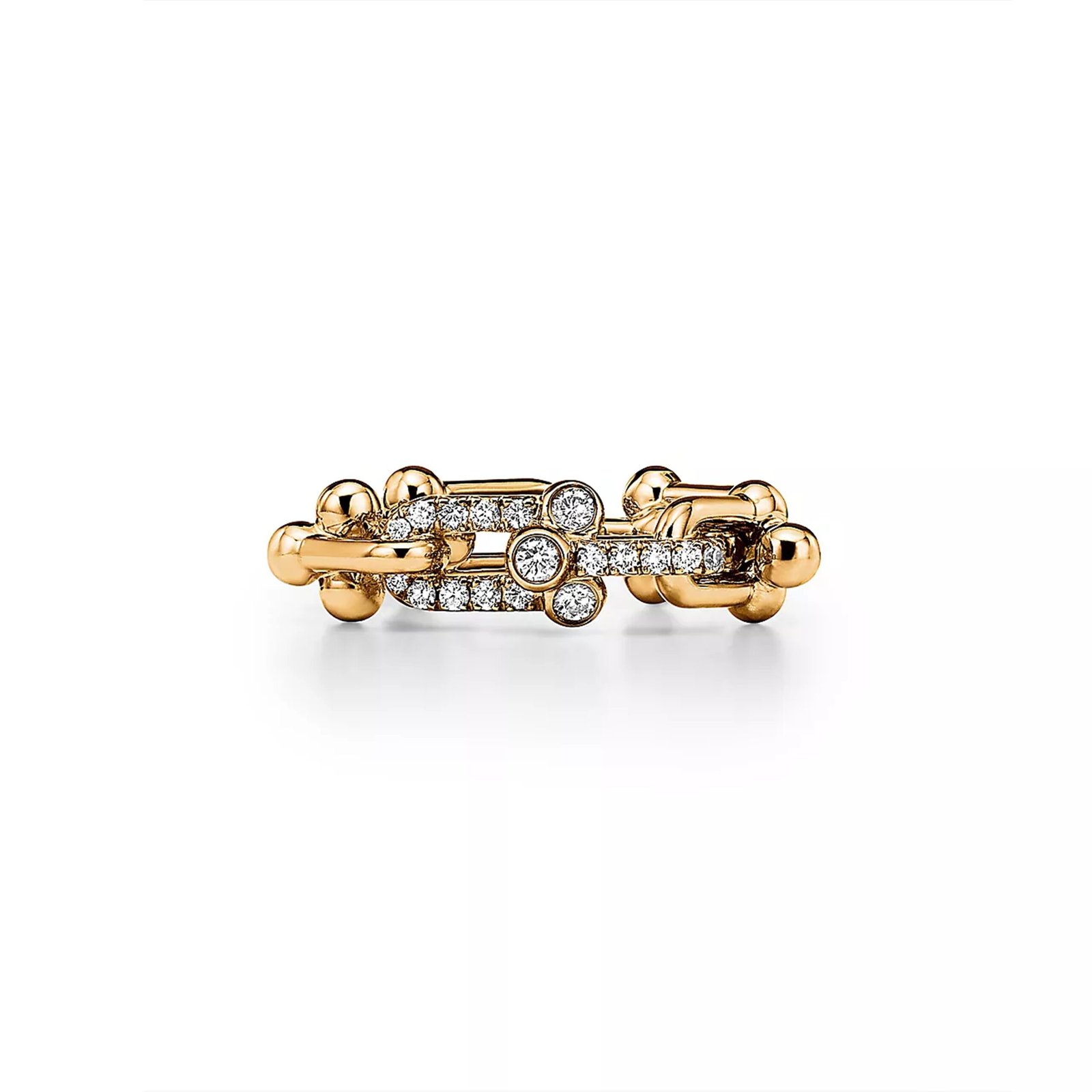 Tiffany HardWear Small Link Ring with Diamonds