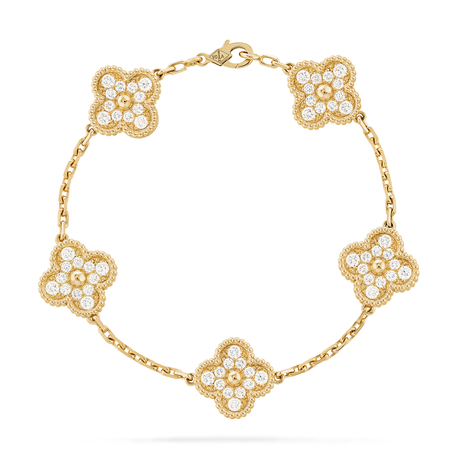 Vintage Alhambra bracelet, 5 motifs (Diamond)