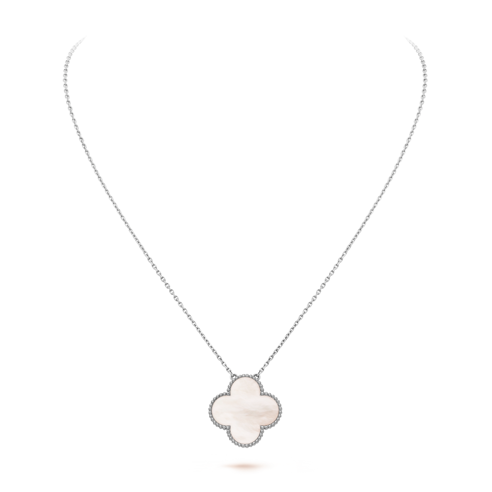 Magic Alhambra pendant (White gold, Mother-of-pearl)