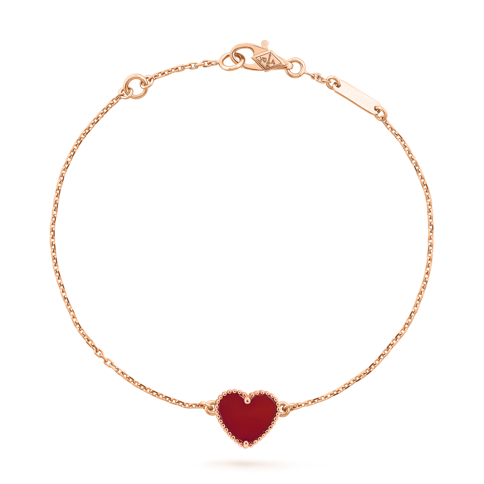 Sweet Hearts bracelet (Rose gold, Carnelian)