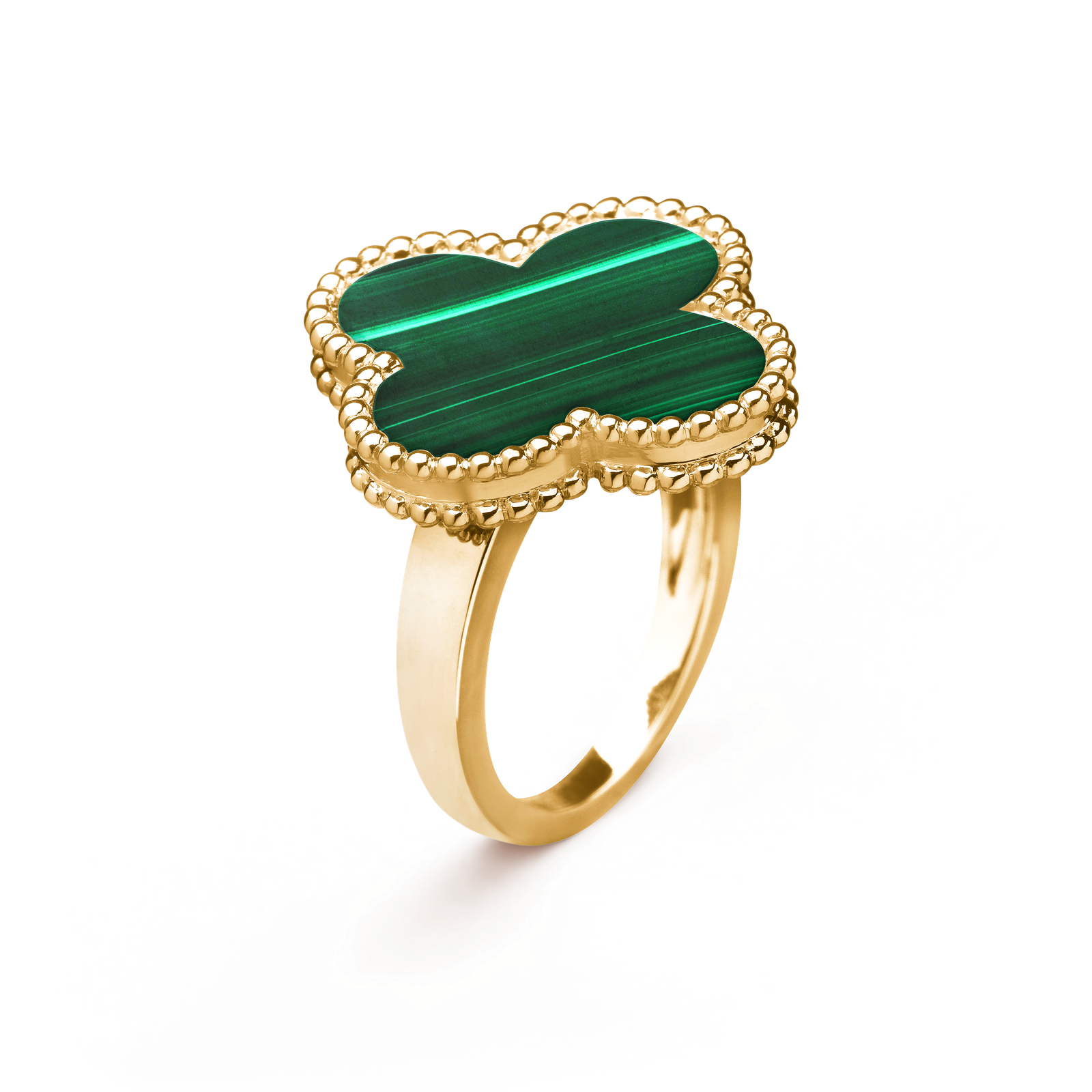 Magic Alhambra ring (Yellow gold, Malachite)