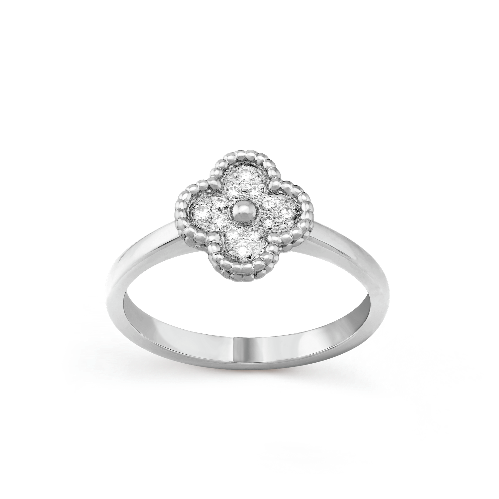 Sweet Alhambra ring (White gold, Diamond)