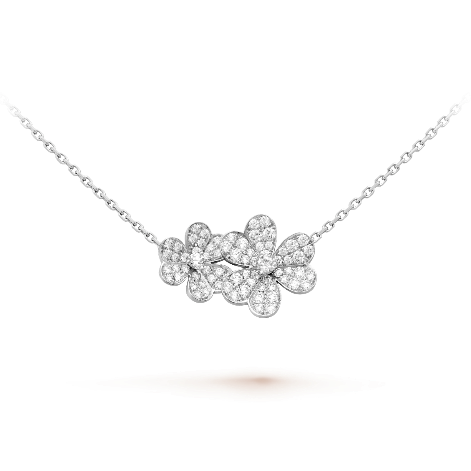 Frivole necklace, 9 flowers (White gold, Diamond)