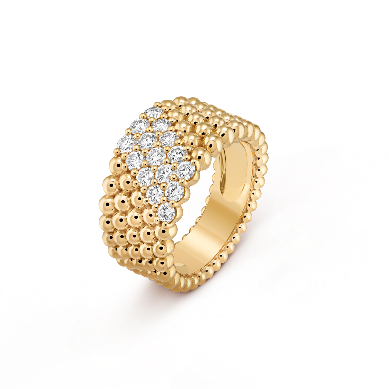 Perlée diamonds ring, 5 rows