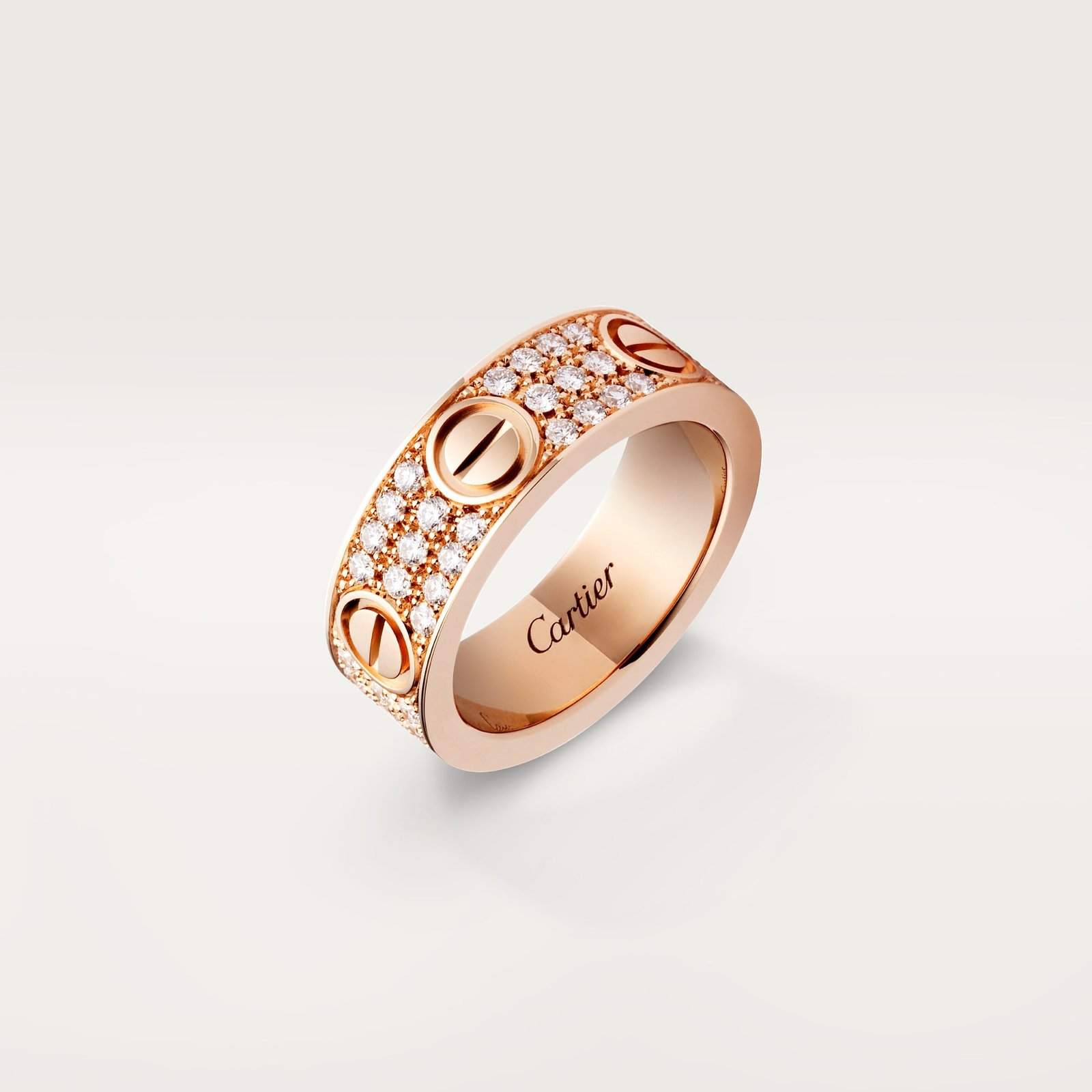 LOVE RING, DIAMOND-PAVED (Rose gold, Diamonds)