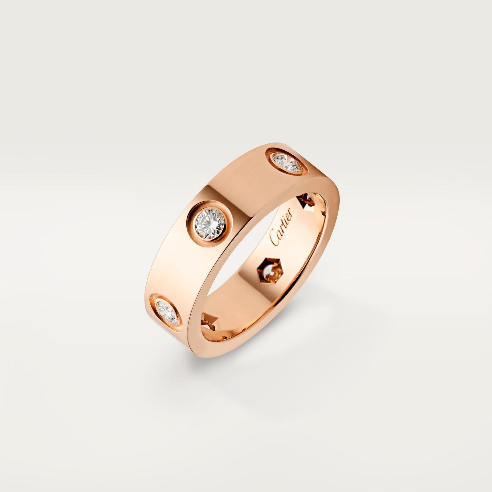 LOVE RING (Rose gold, 6 Diamonds)