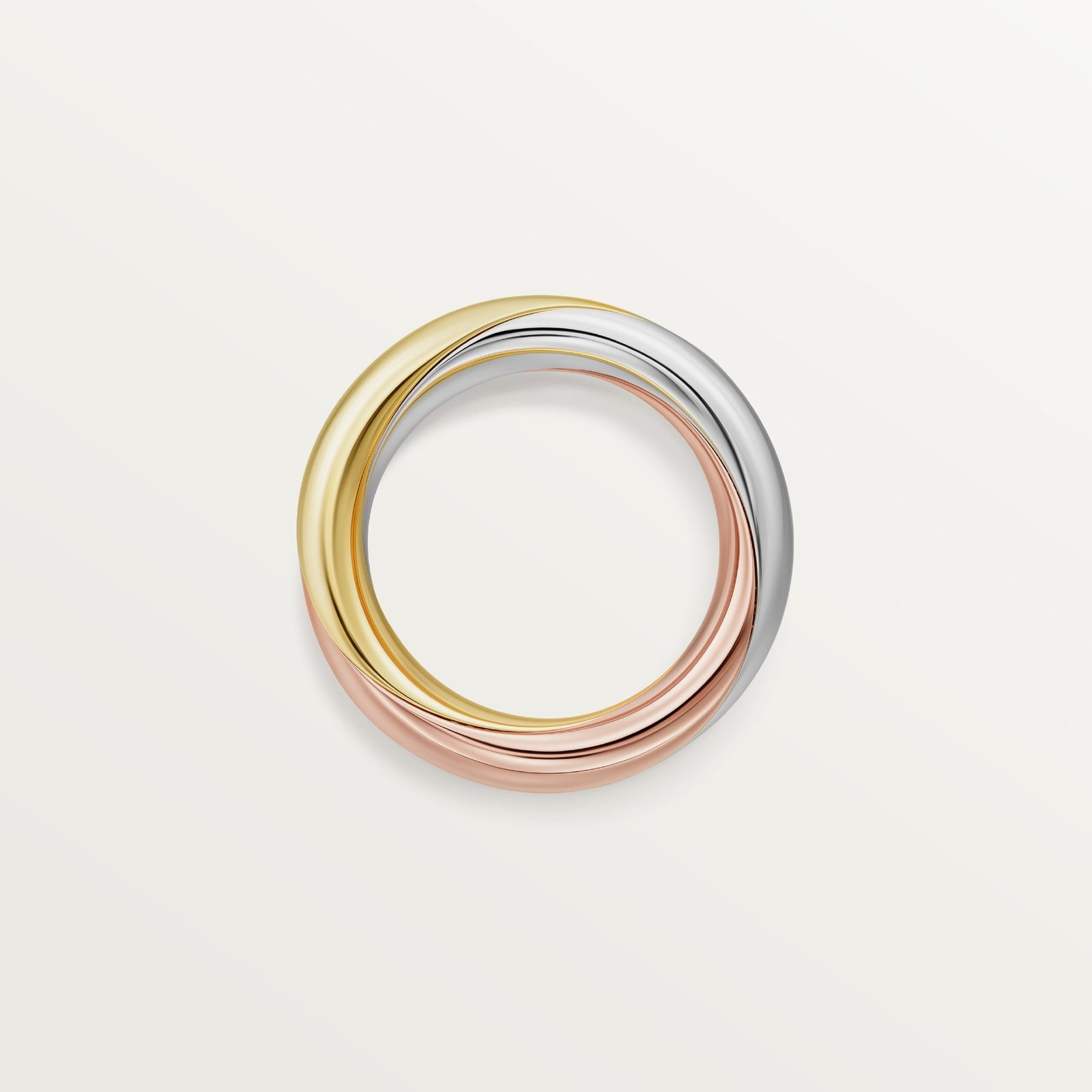 TRINITY RING (White gold, yellow gold, rose gold, diamonds)