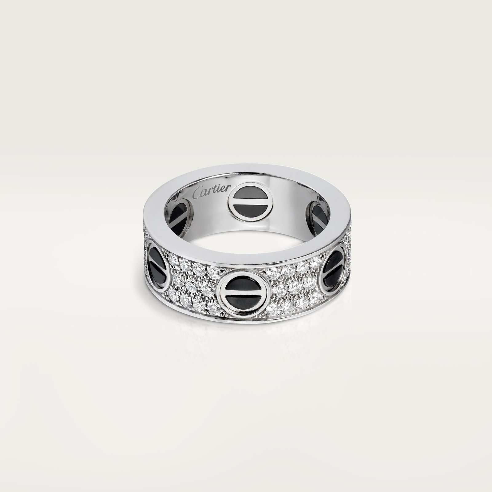 LOVE RING, DIAMOND-PAVED, CERAMIC