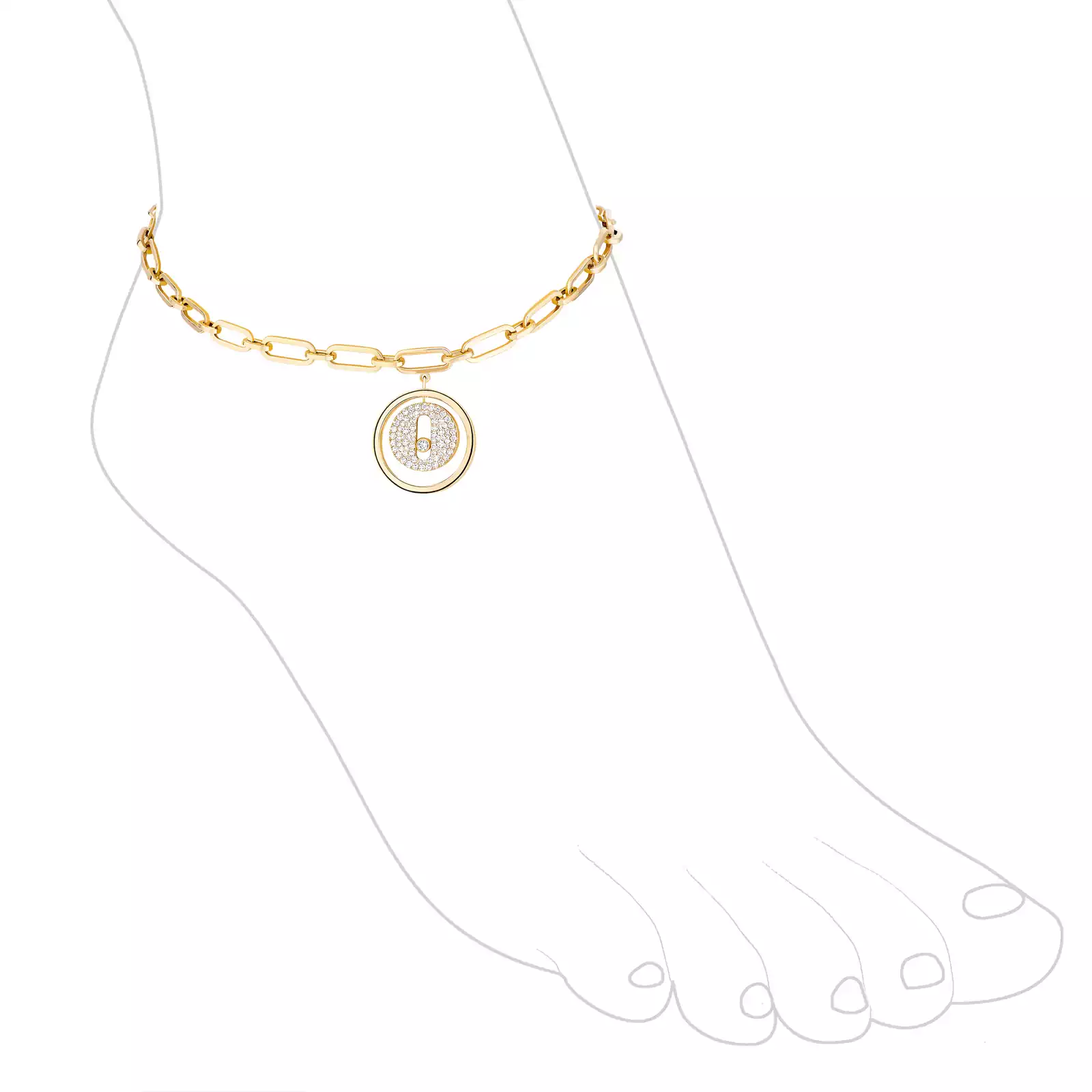 LUCKY MOVE DIAMOND PAVÉ ANKLE BRACELET