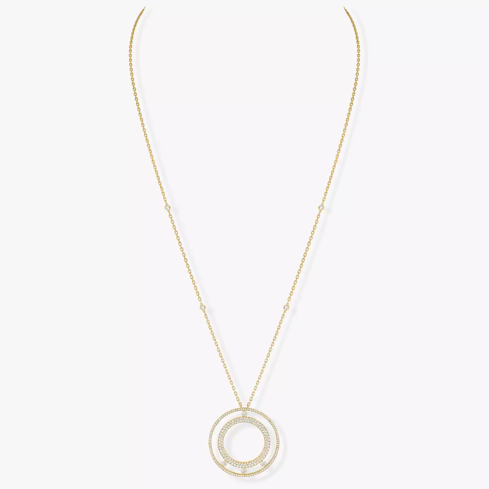 MOVE ROMANE LONG DIAMOND PAVÉ NECKLACE