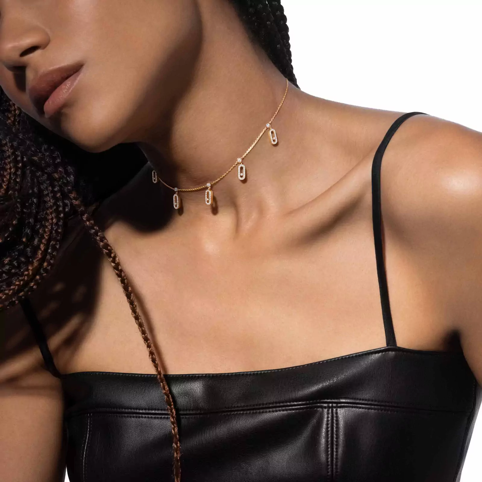 MOVE UNO PAVÉ DROP PENDANT CHOKER