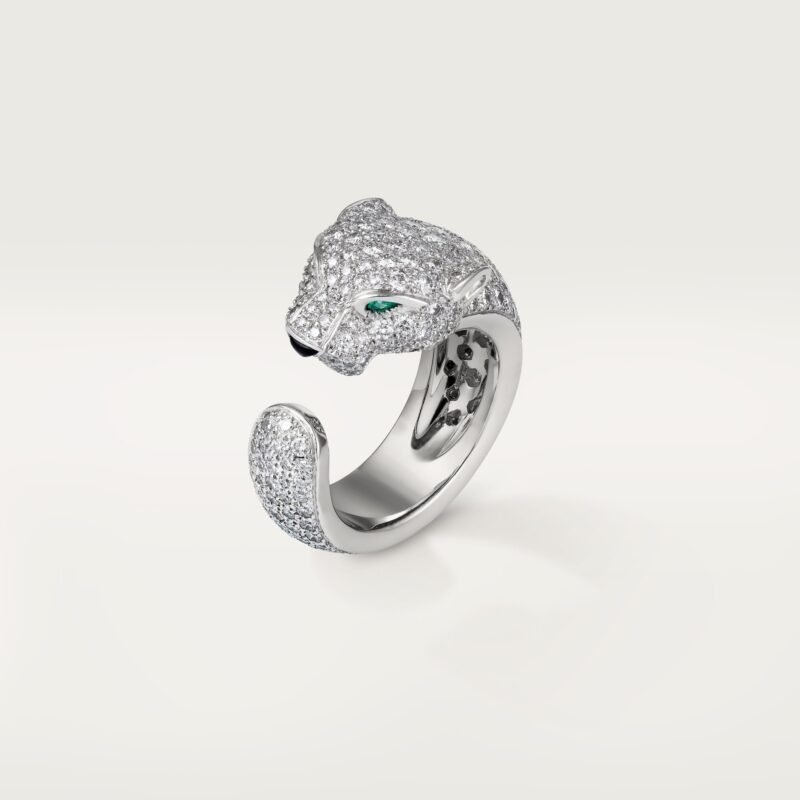 Panthère De Cartier Ring, Medium Model, Paved (White Gold)