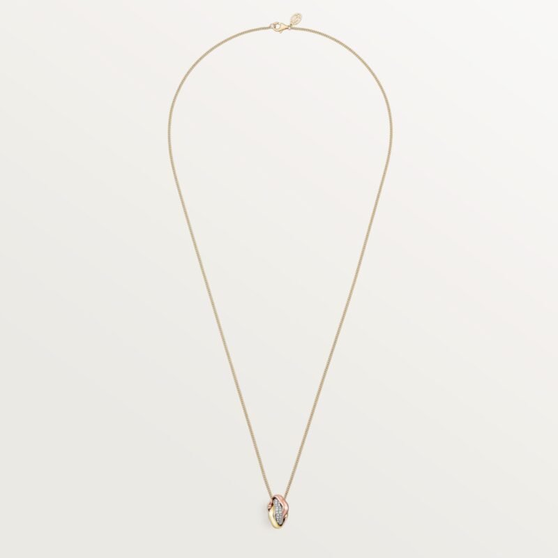 Trinity Pendant, Cushion Shaped, Half-Paved