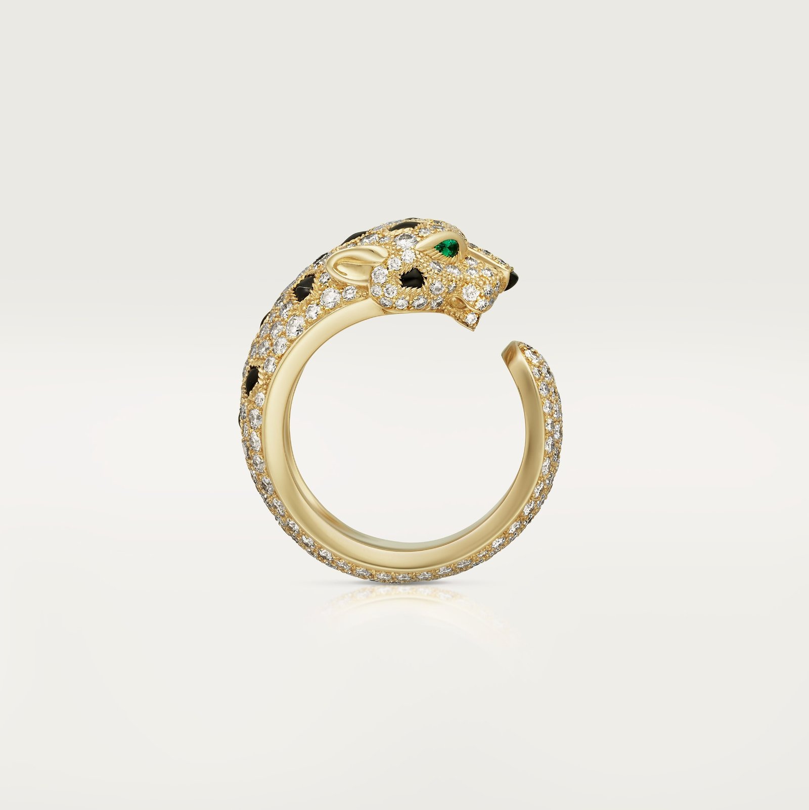 Panthère De Cartier Ring, Medium Model, Half Paved