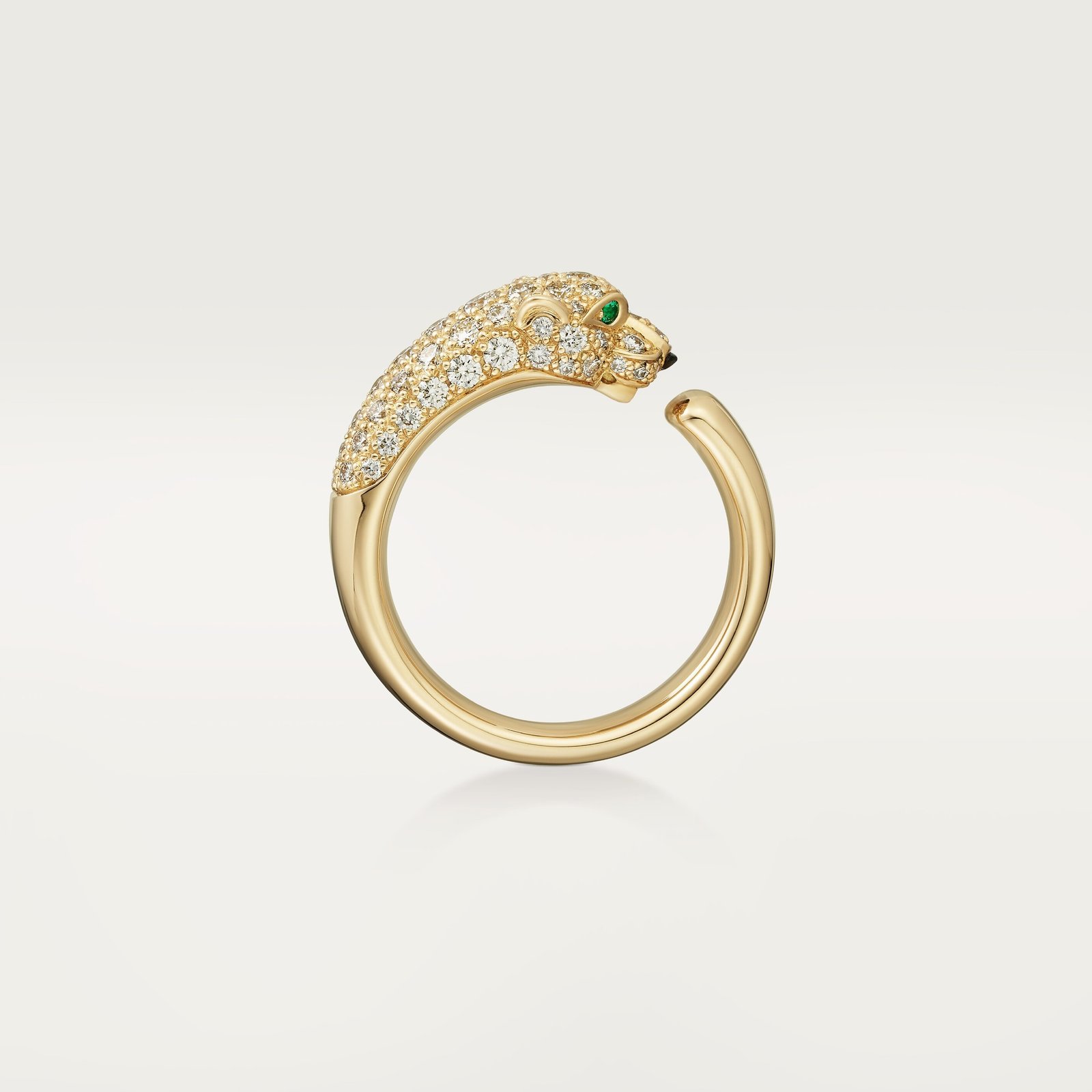 Panthère De Cartier Ring, Small Model, Half Paved
