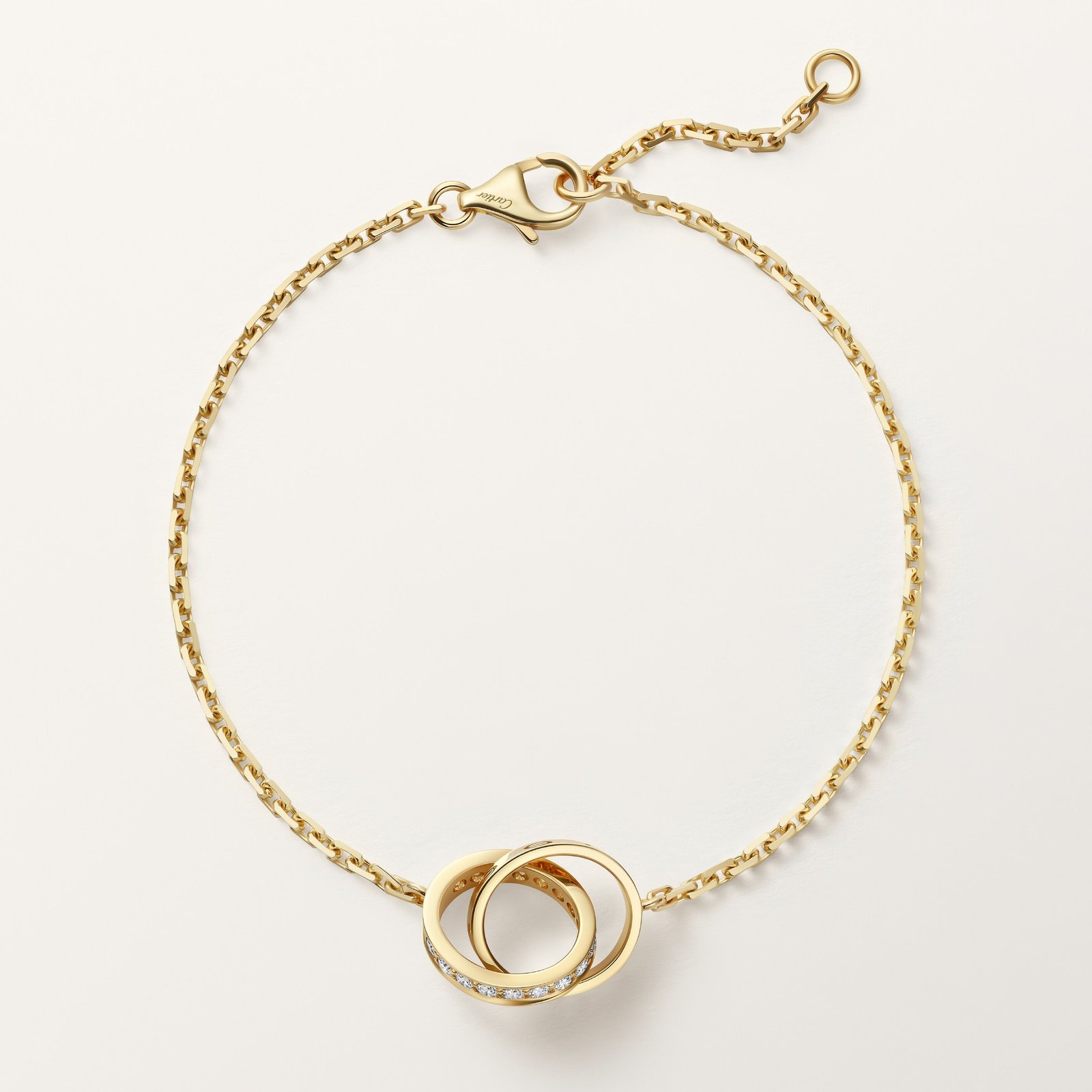 Love Bracelet On Chain, Half-Paved