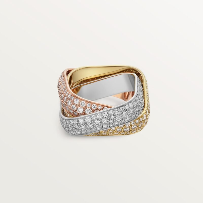 Trinity Ring, Cushion Shaped, Large Model, Paved
