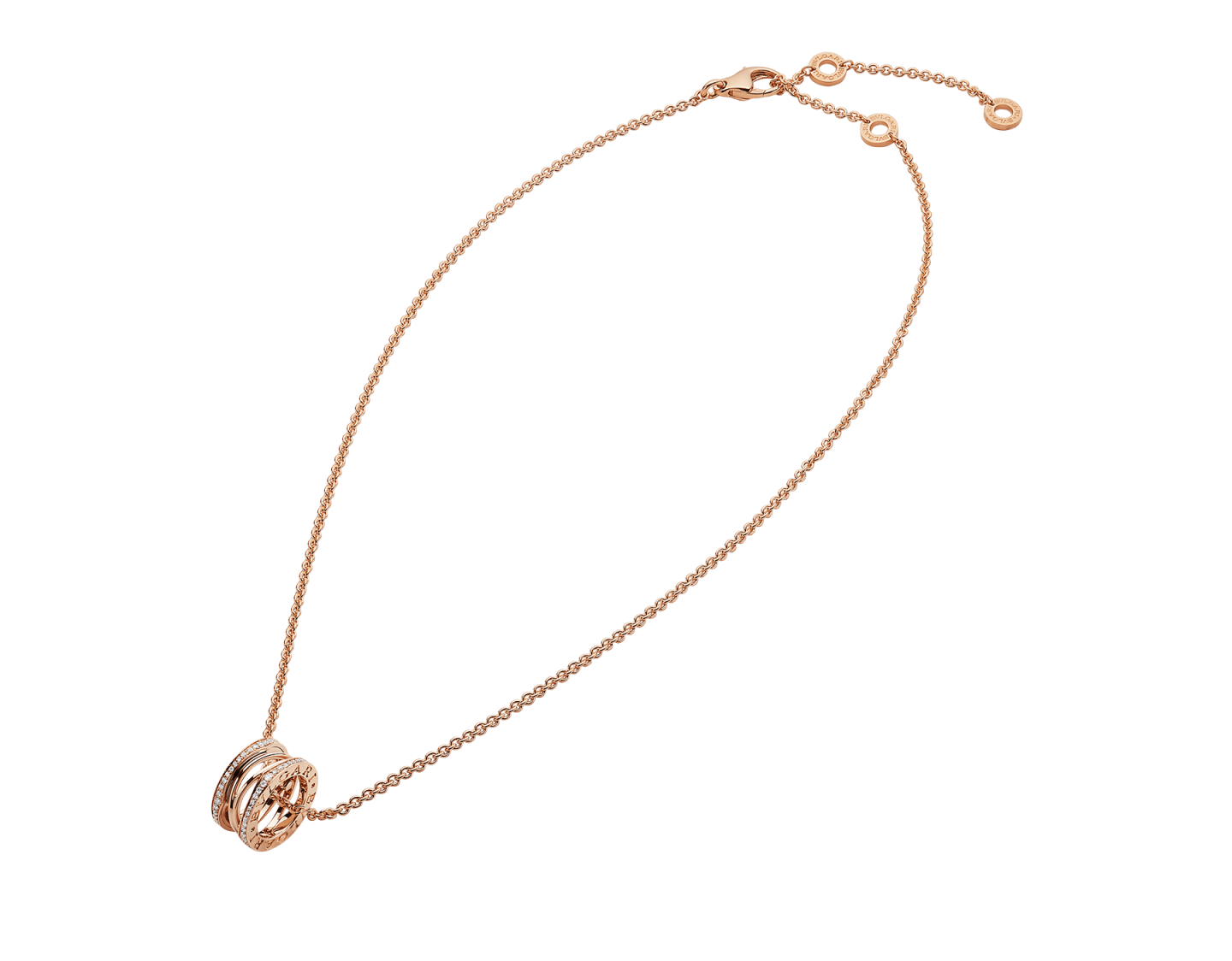 B.zero1 Pavé Edges Pendant Necklace (Rose Gold)