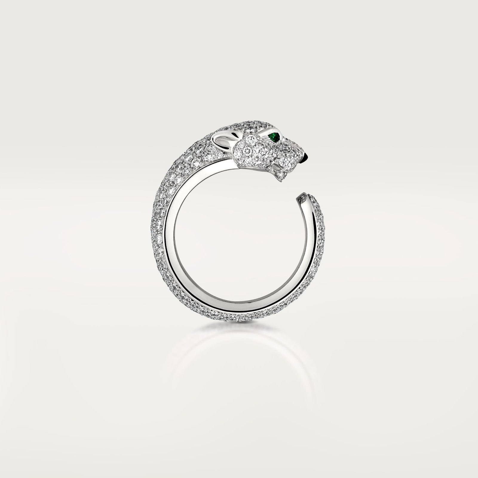 Panthère De Cartier Ring, Medium Model, Paved (White Gold)