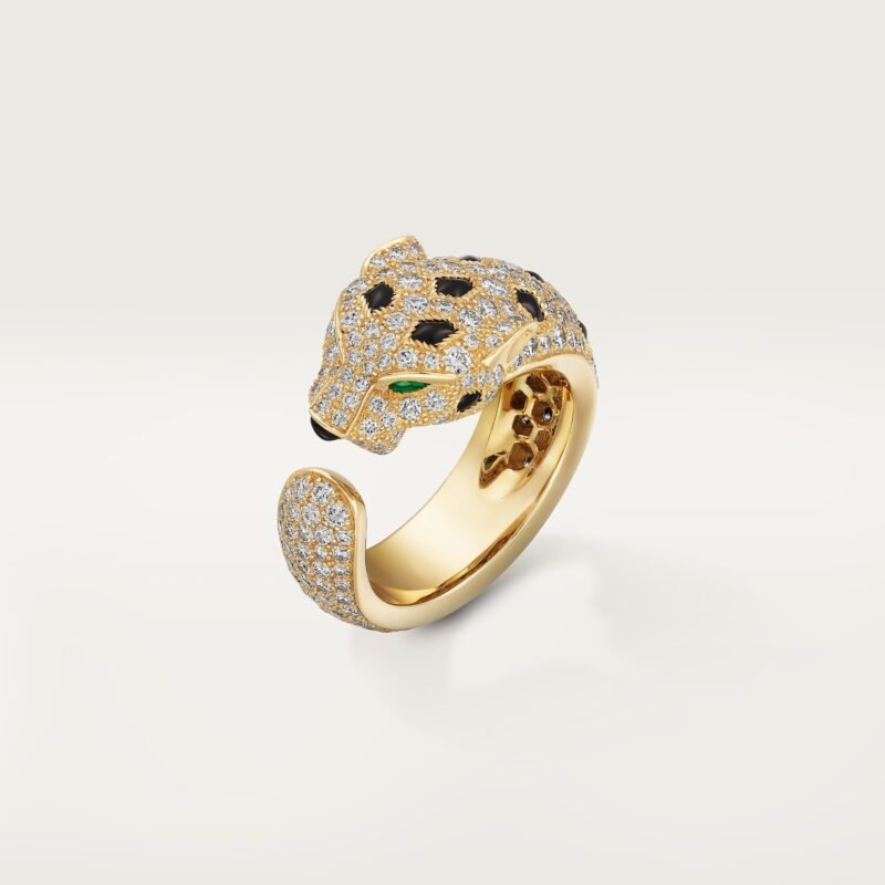 Panthère De Cartier Ring, Medium Model, Half Paved