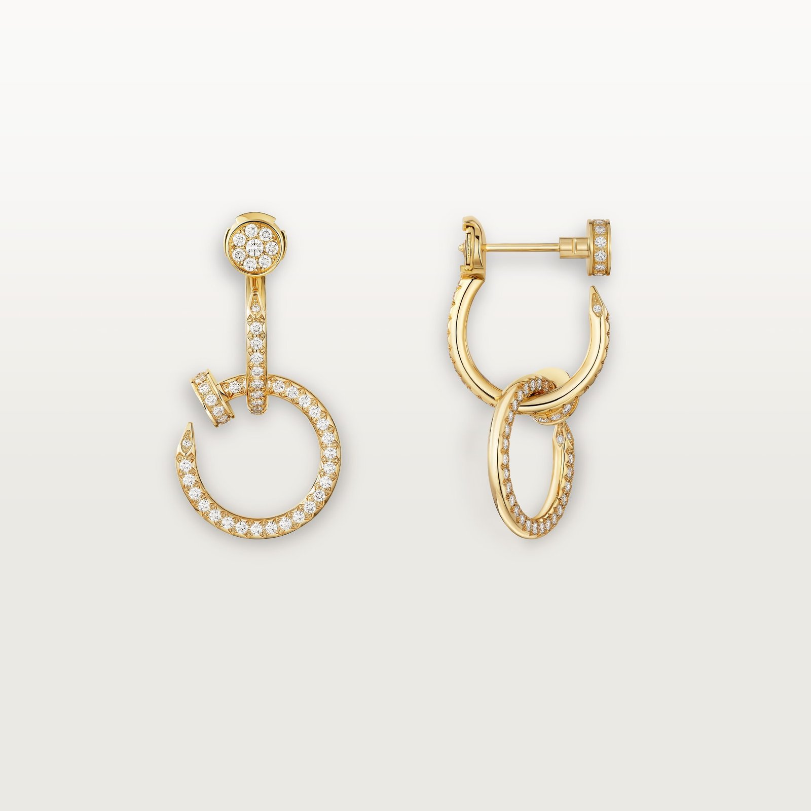 Juste Un Clou Earrings, Double, Paved