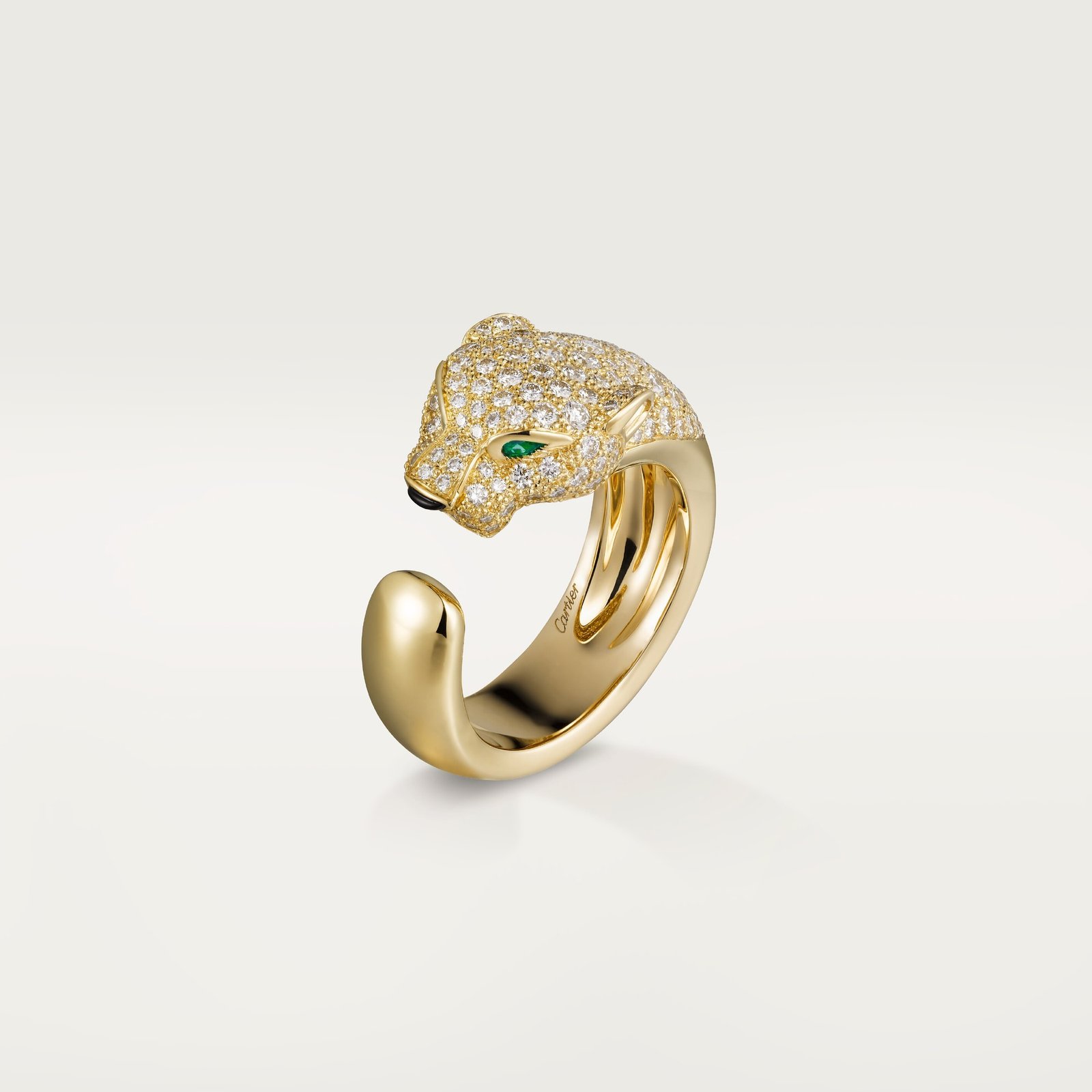 Panthère De Cartier Ring, Medium Model, Half Paved