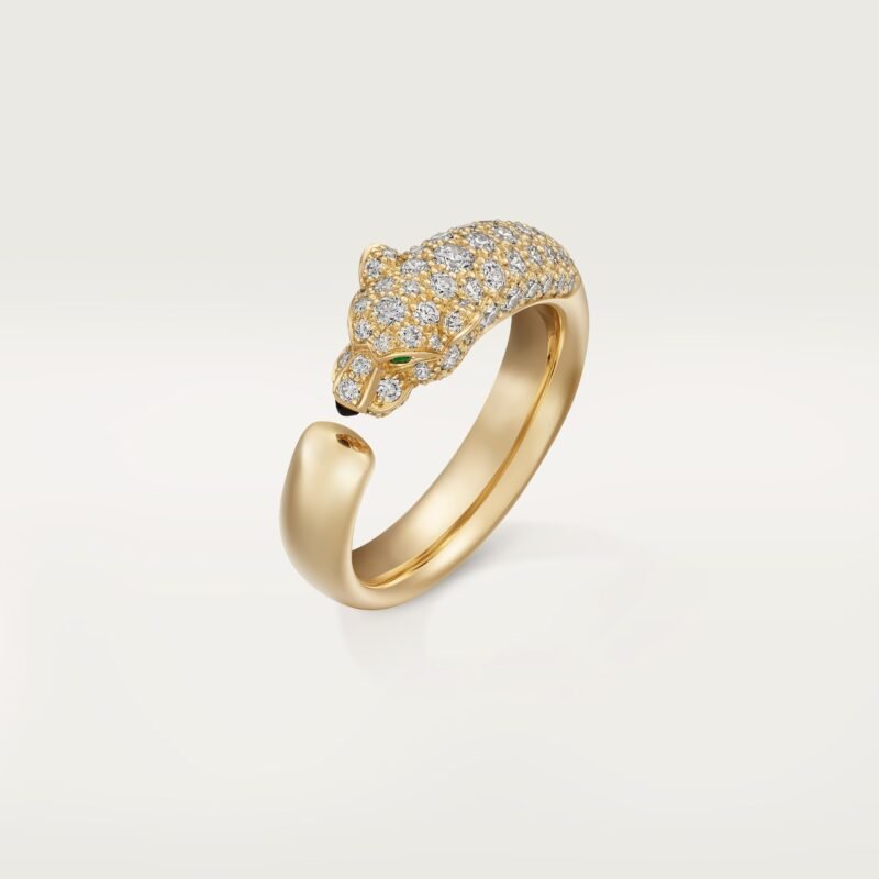 Panthère De Cartier Ring, Small Model, Half Paved
