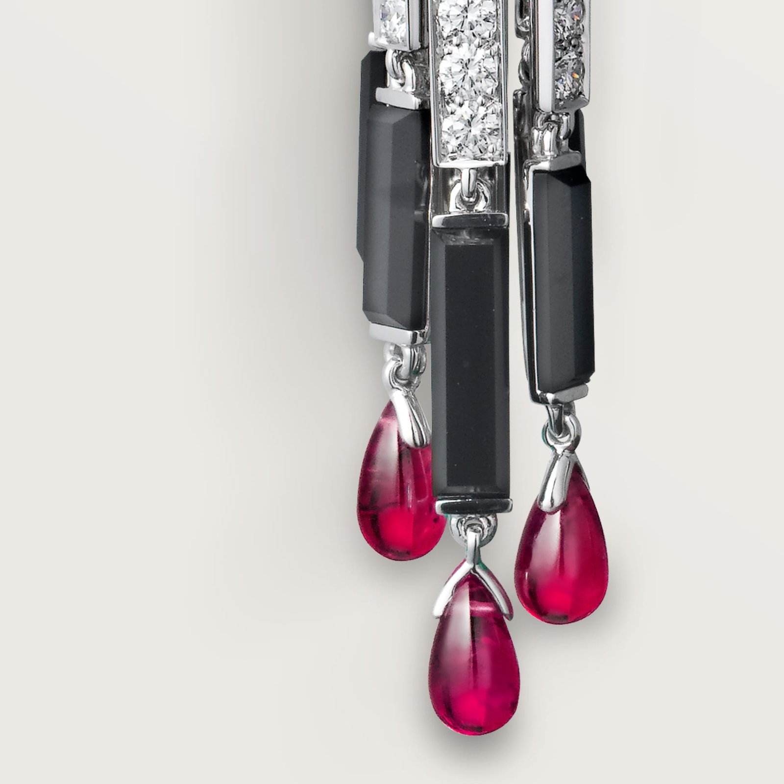 Panthère De Cartier Earrings, Ruby, Large Model, Paved (White Gold)