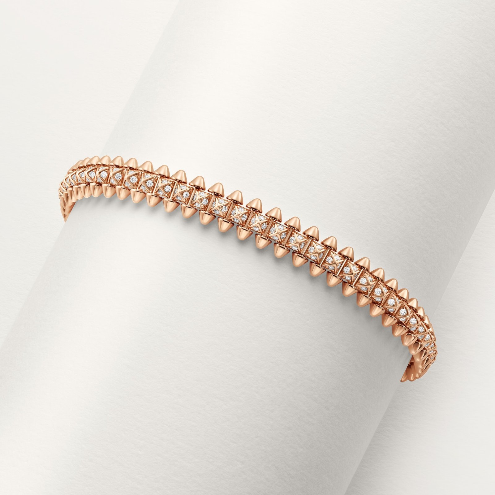 Clash De Cartier Bracelet, Flexible, Small Model, Paved (Rose Gold)