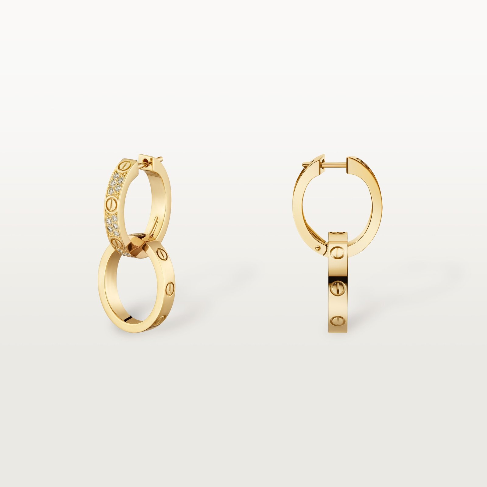 Love Earrings, Multiwear, Half Paved