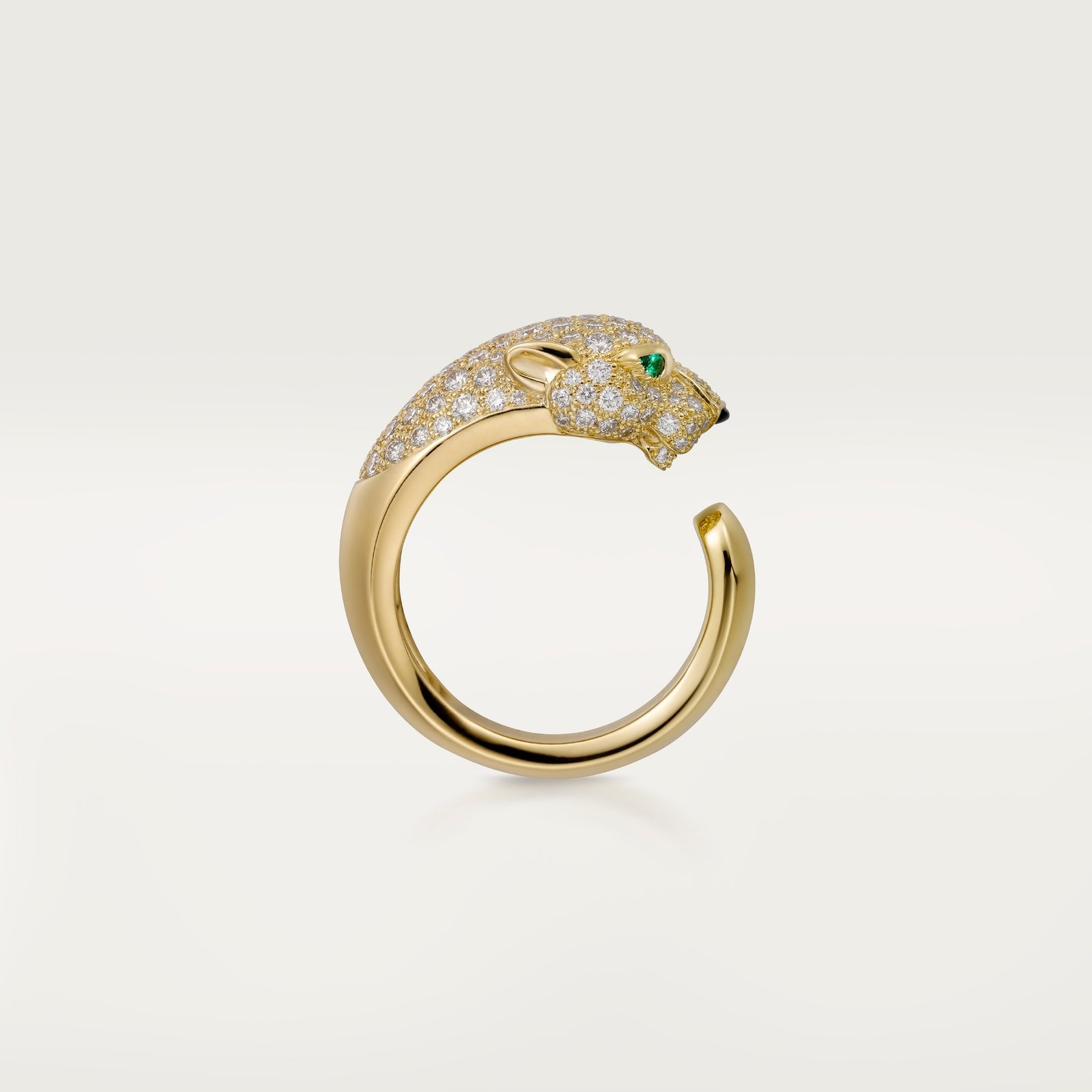 Panthère De Cartier Ring, Medium Model, Half Paved