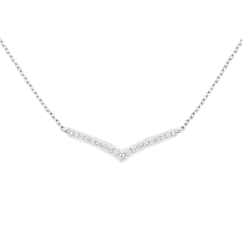 Joséphine Aigrette Pavé Pendant (White Gold)