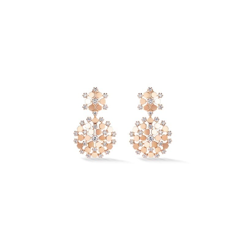 Bee De Chaumet Paved Earrings (Rose gold)