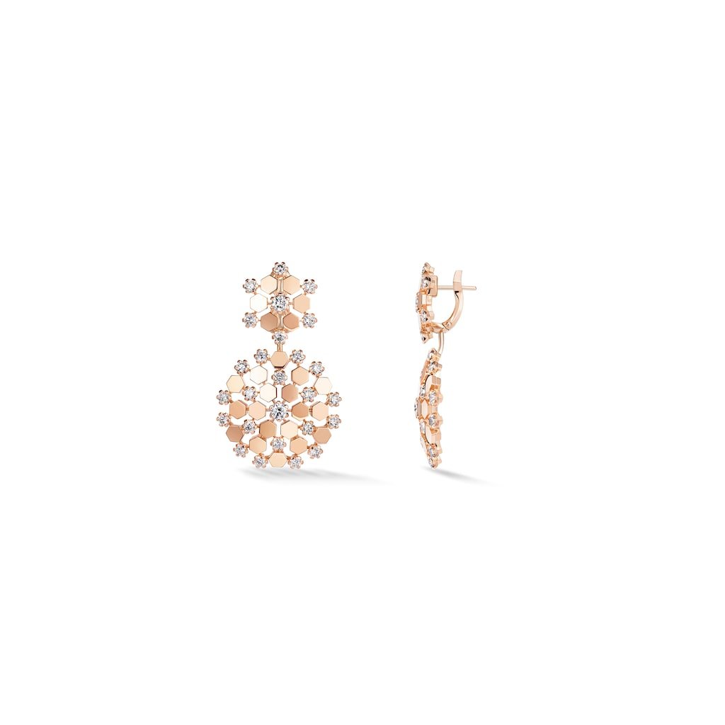 Bee De Chaumet Paved Earrings (Rose gold)