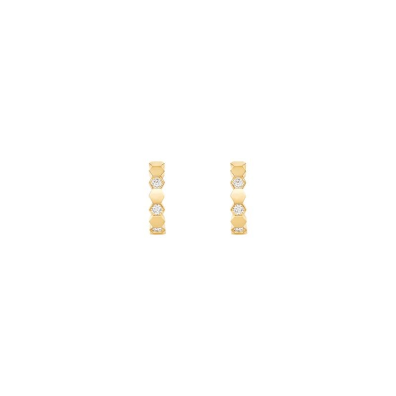 Bee De Chaumet Semi Pavé Hoop Earrings Small Model