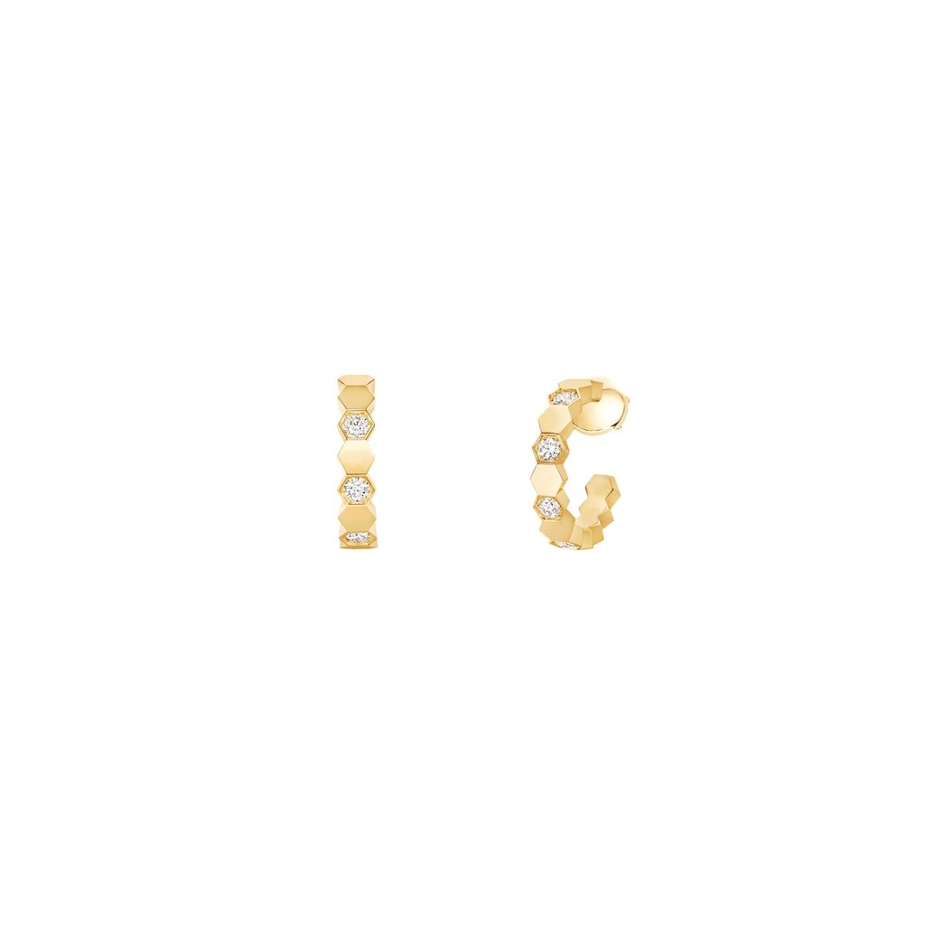 Bee De Chaumet Semi Pavé Hoop Earrings Small Model