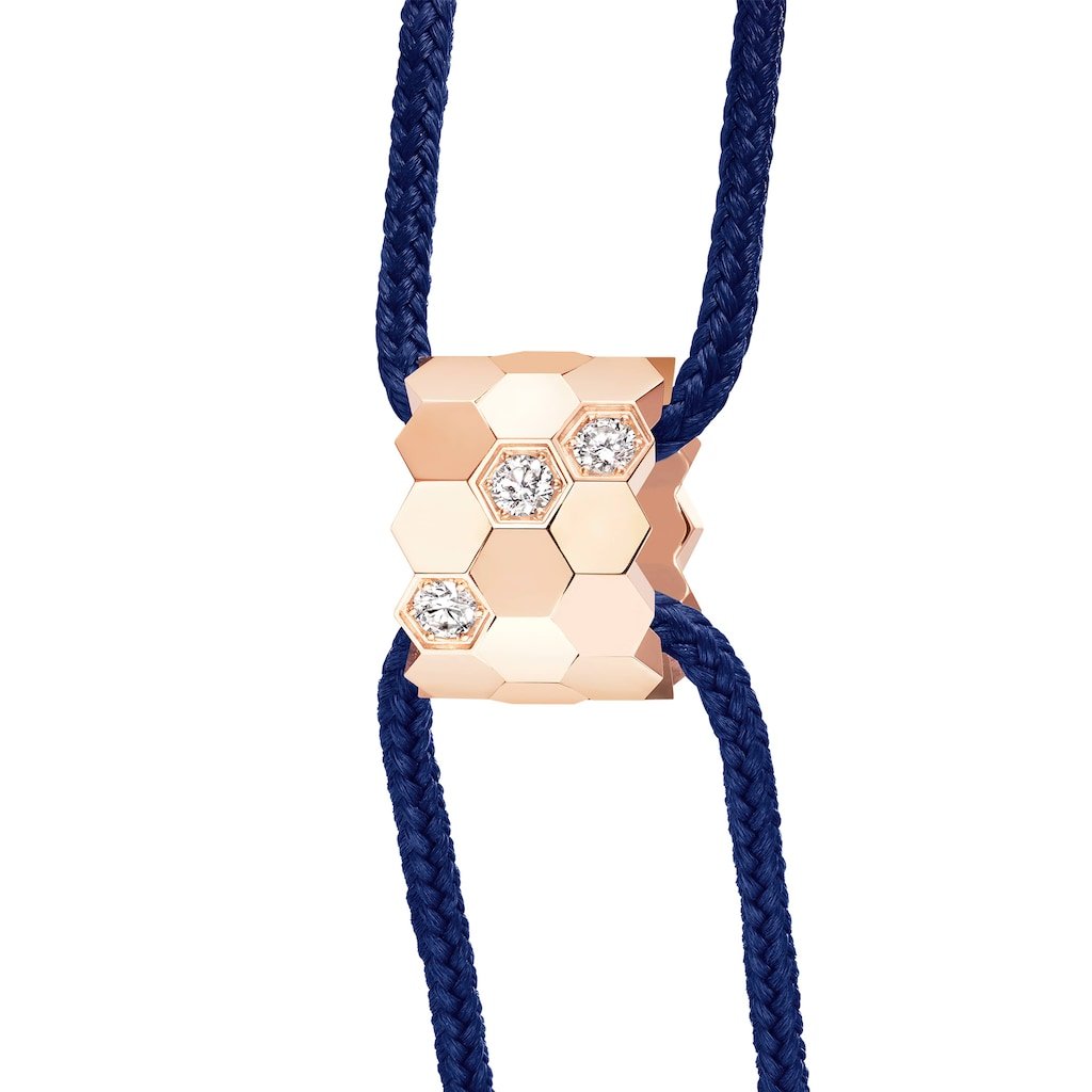 Bee De Chaumet Motif Cord Bracelet (Rose Gold)