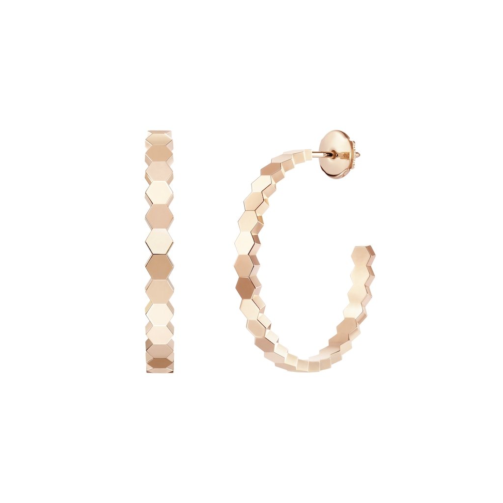 Bee De Chaumet Hoop Earrings Medium Model (Rose Gold)