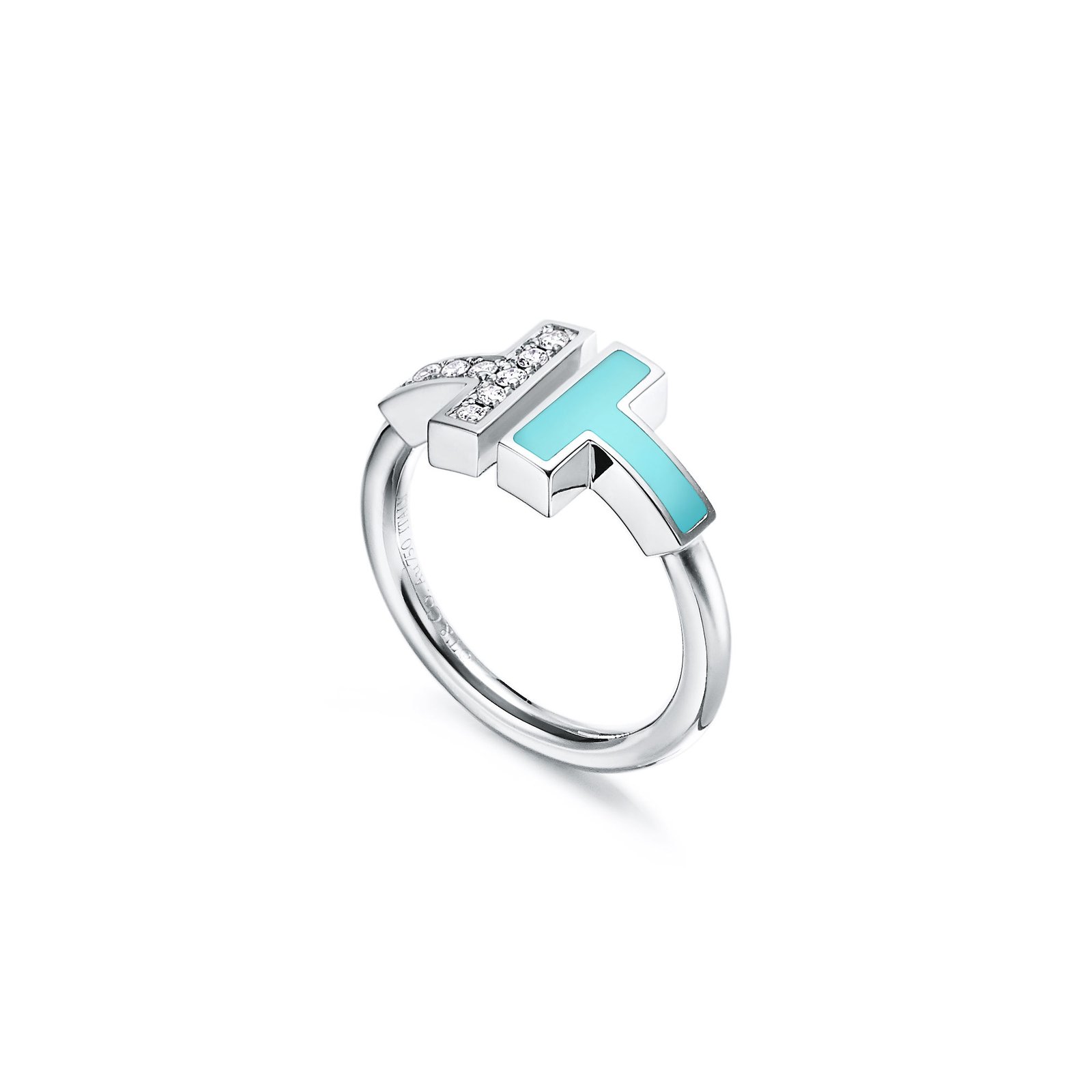 Tiffany T Diamond & Turquoise Wire Ring (White Ring)