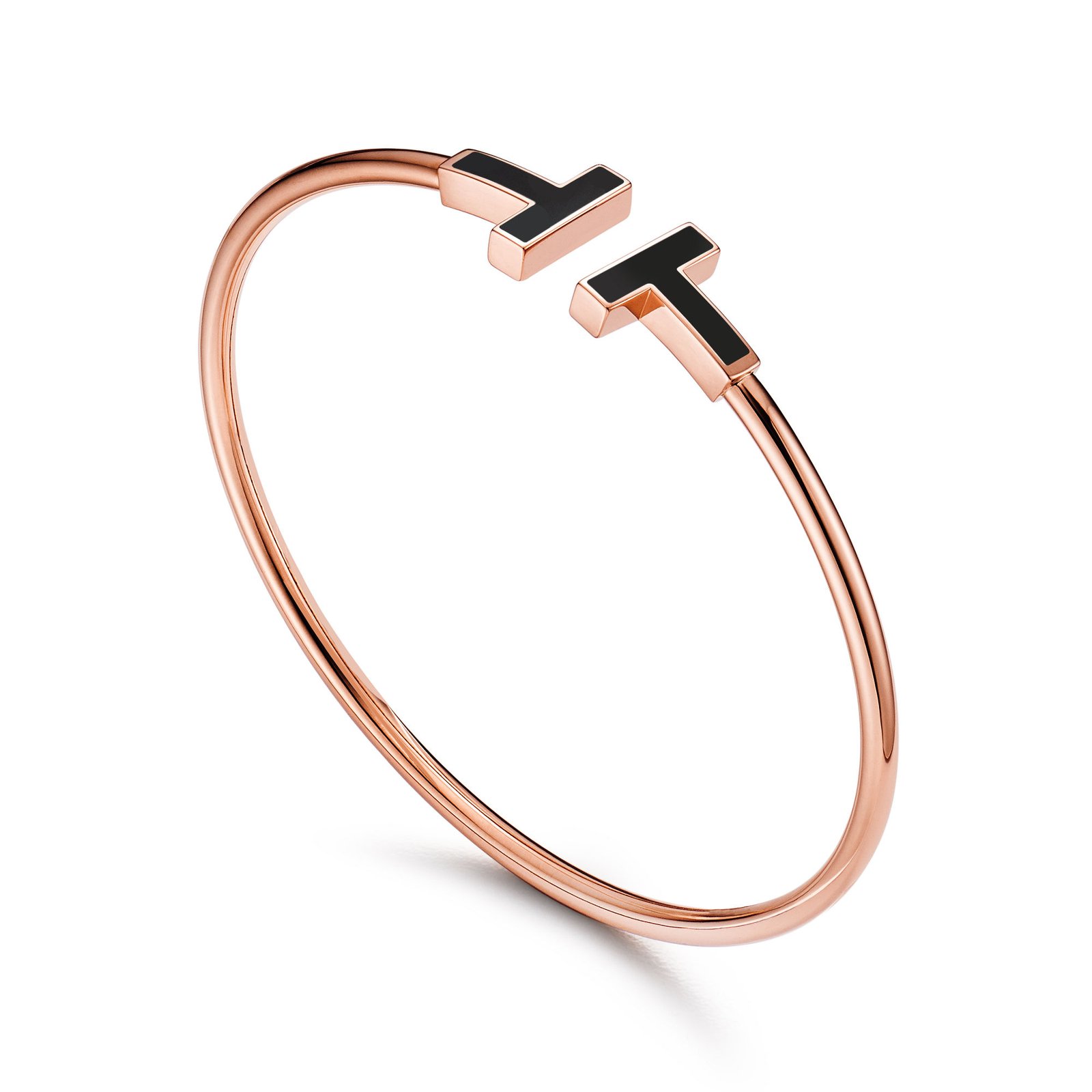 Tiffany T Black Onyx Wire Bracelet (Rose Gold)