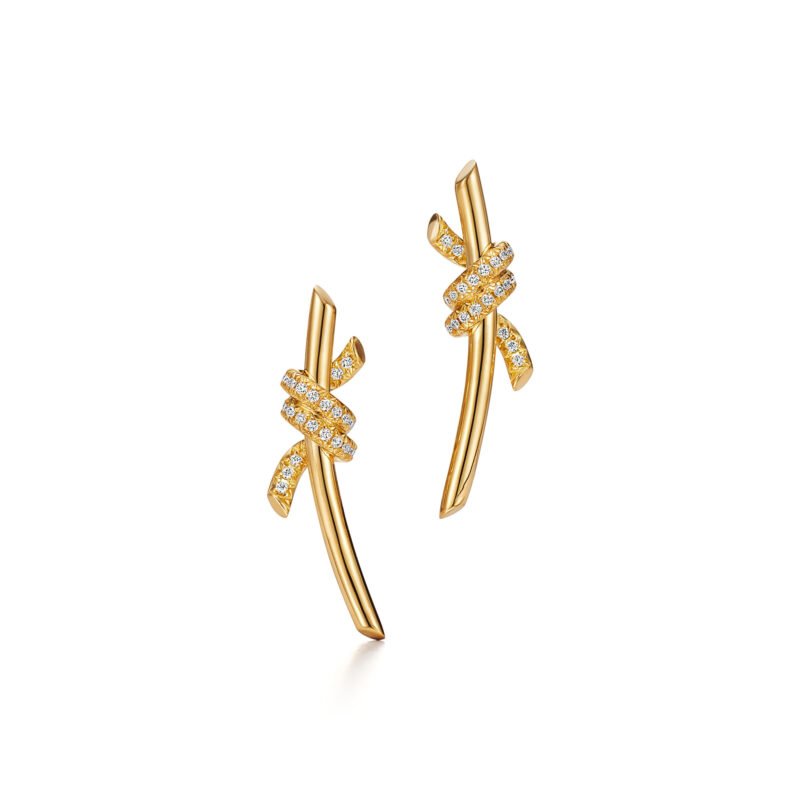 Knot Earrings with Diamonds