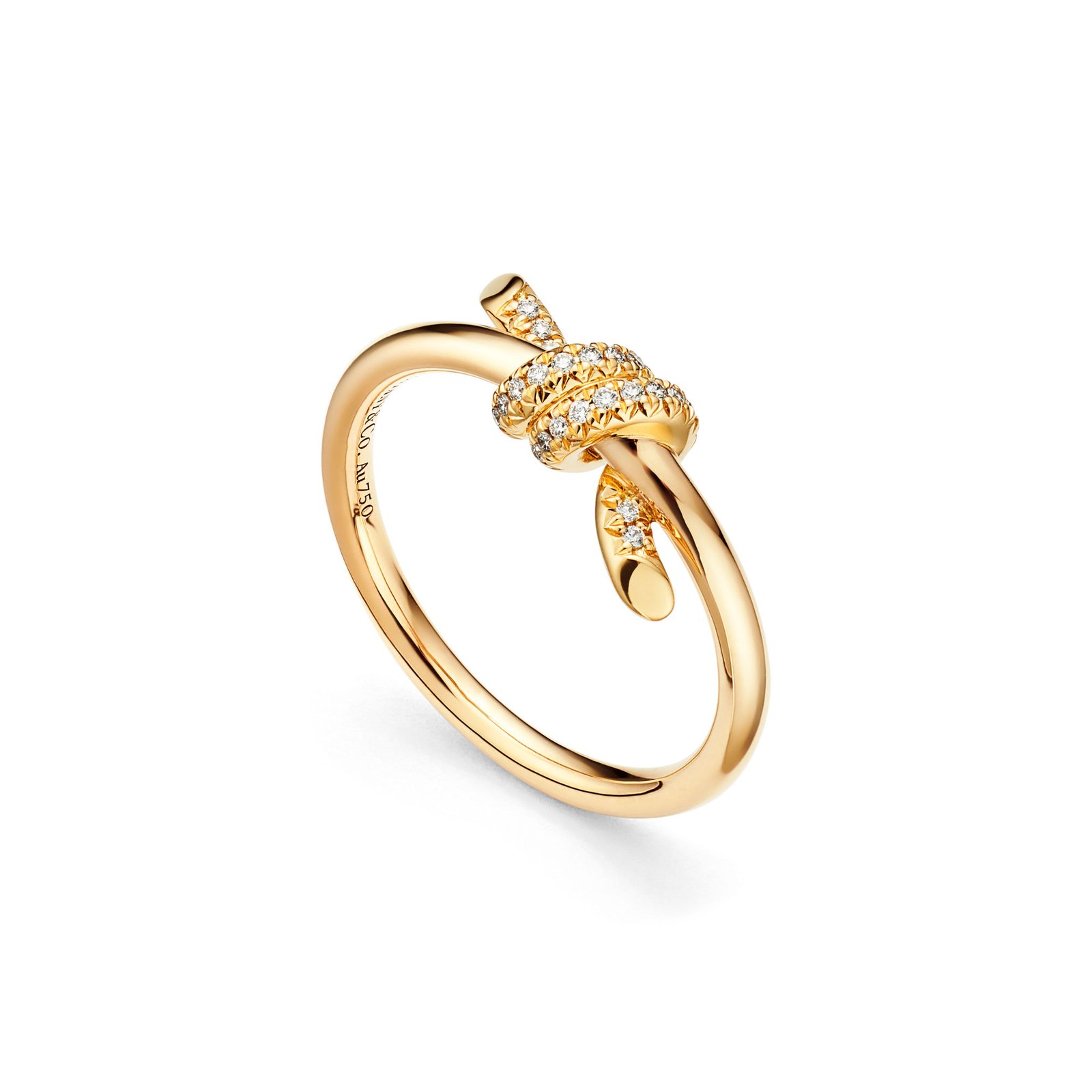 Knot Ring with Diamonds