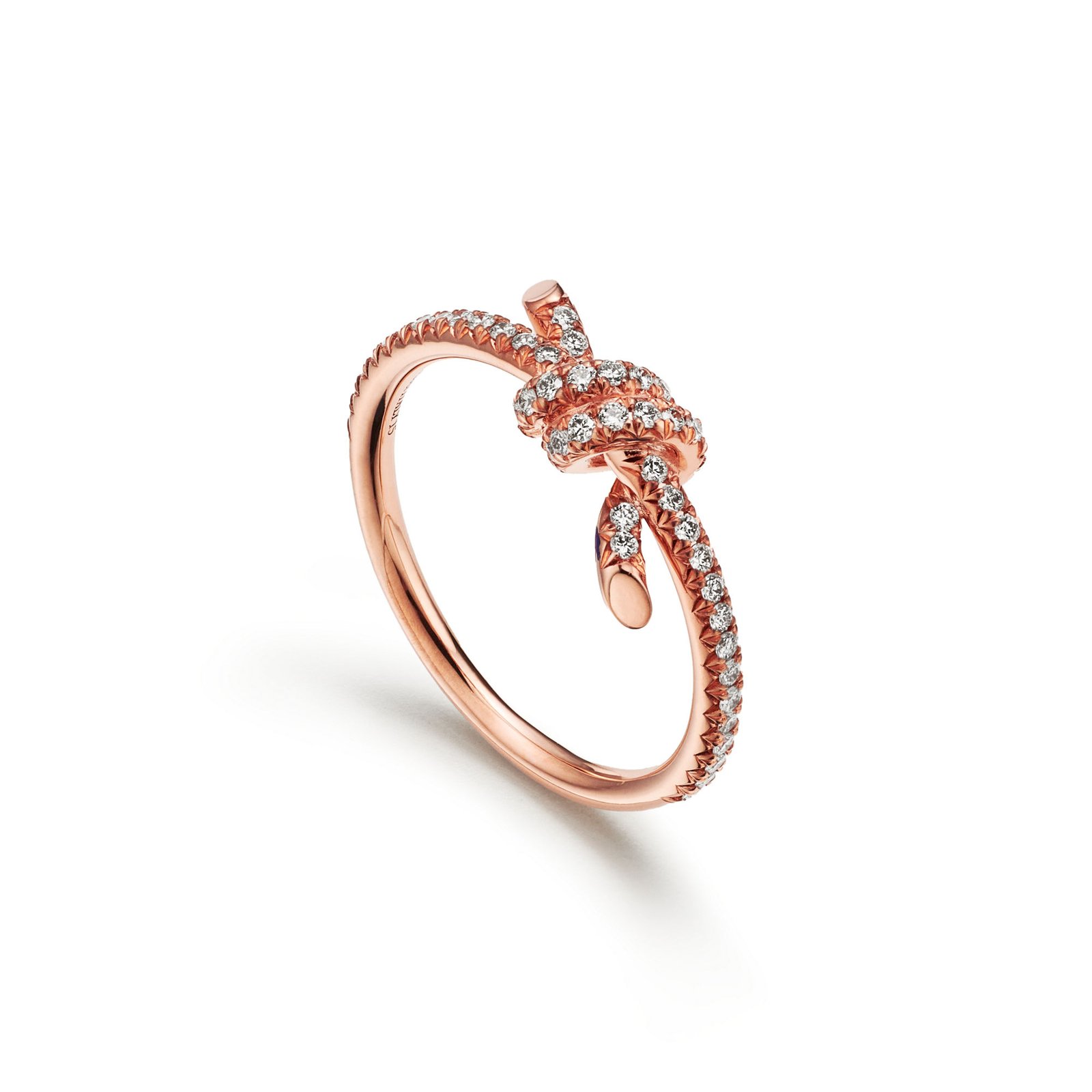 Knot Ring with Diamonds
