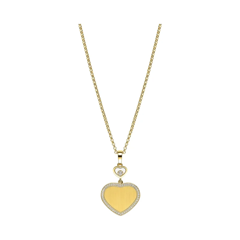 Happy Hearts Golden Set Diamonds Heart Pendant (Yellow Gold)