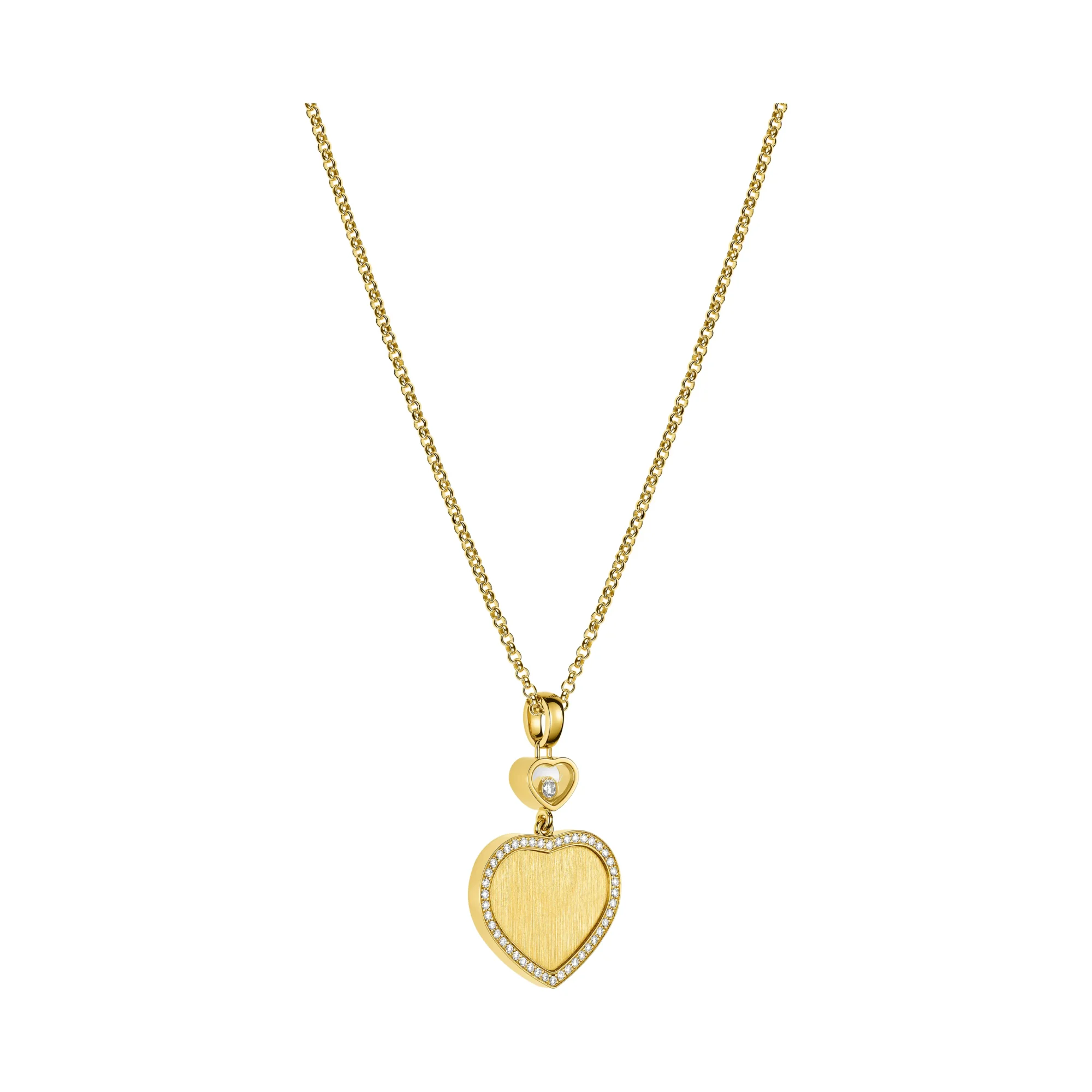 Happy Hearts Golden Set Diamonds Heart Pendant (Yellow Gold)
