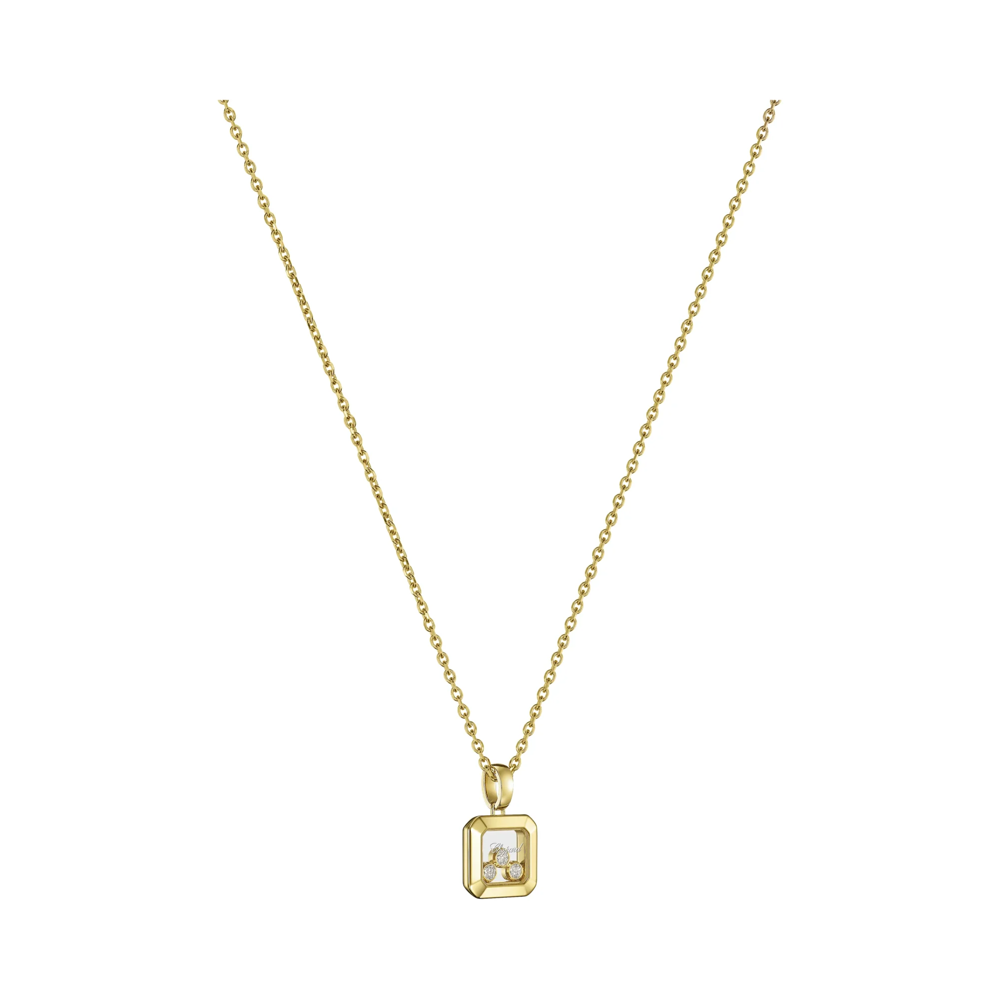 Happy Diamonds Icons Square Pendant (3 Diamond)