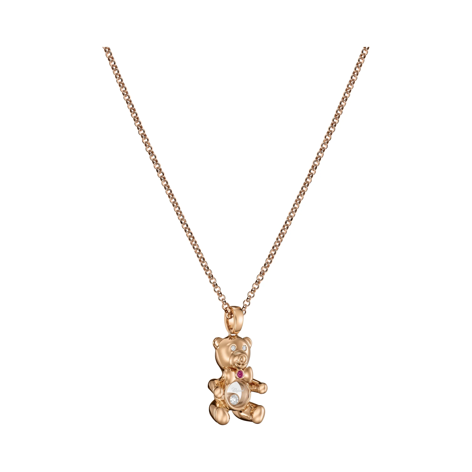 Happy Diamonds Teddybear Pendant (Rose Gold)
