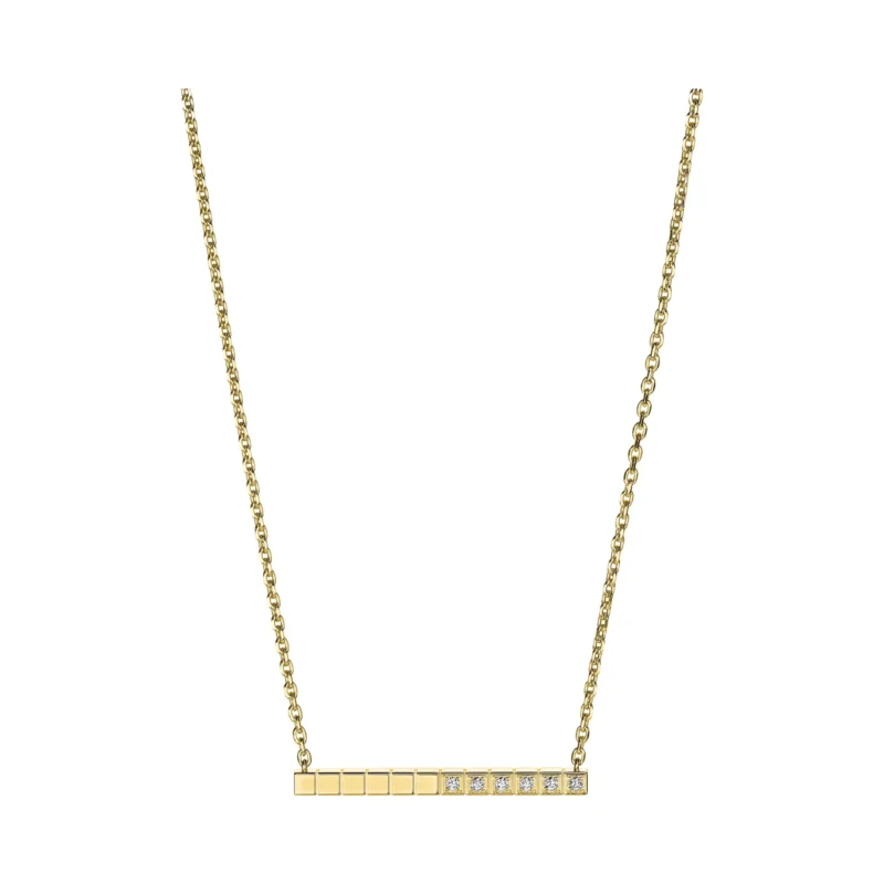 Ice Cube Half Set Diamond Necklace